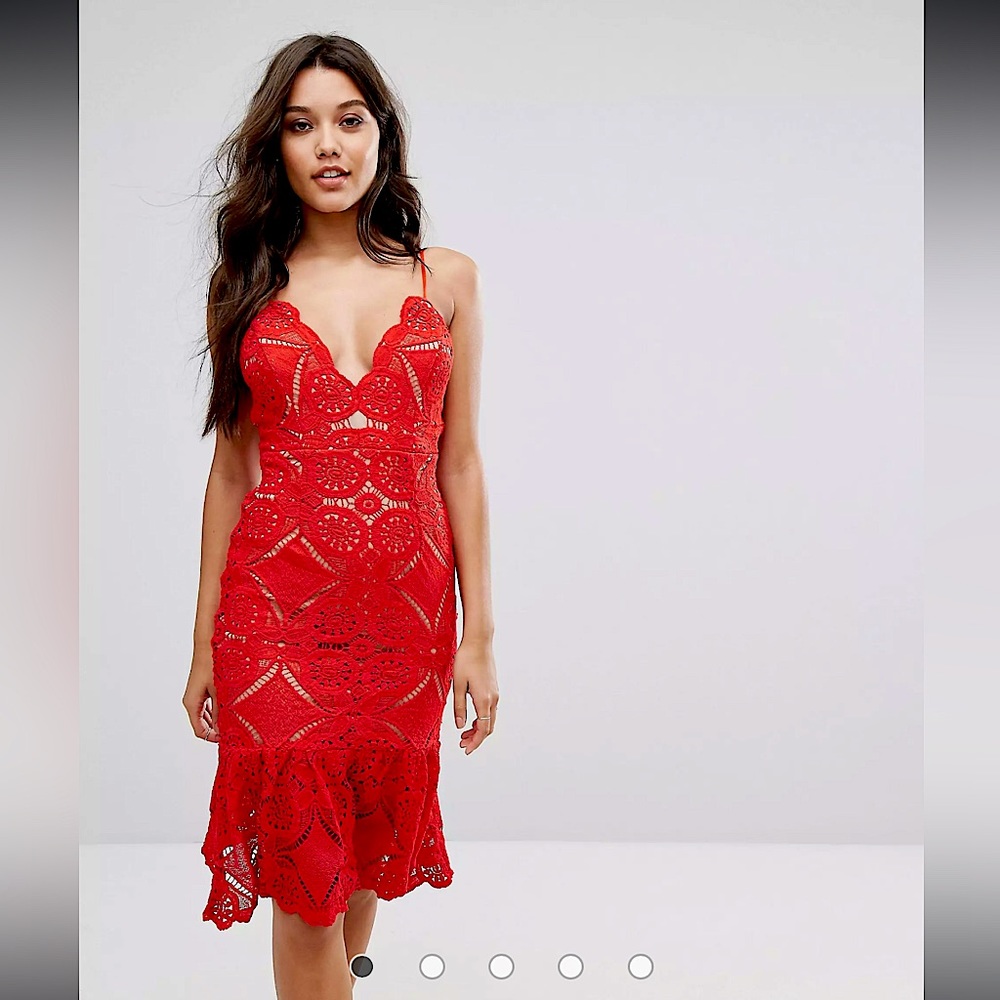 Festive crochet midi dress